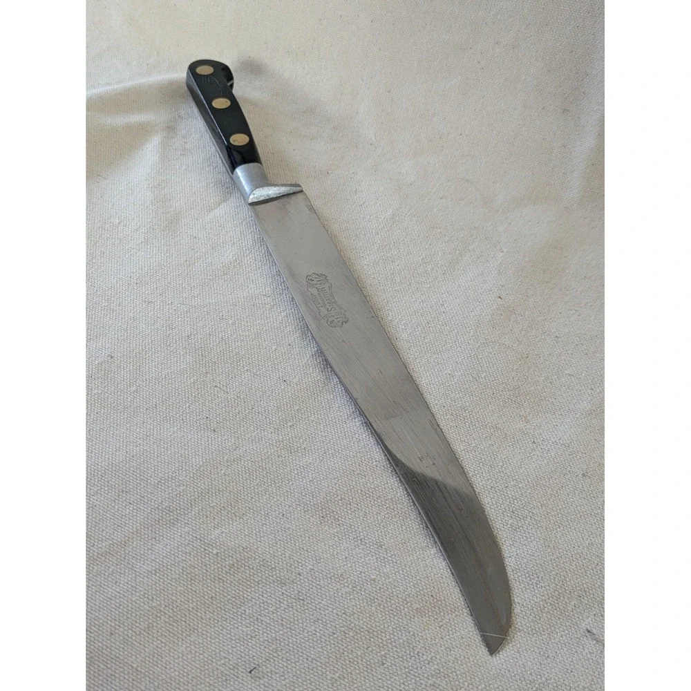 Sabatier 2 Lions Slicing Carving Knife Black Handle‎ 8 in Blade